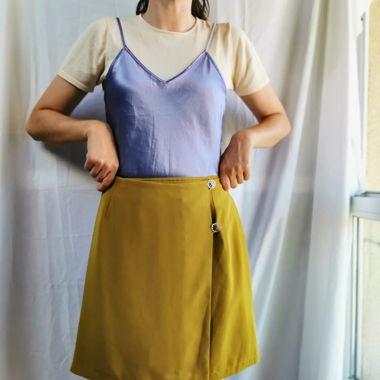 Green mustard vintage deadstock miniskirt