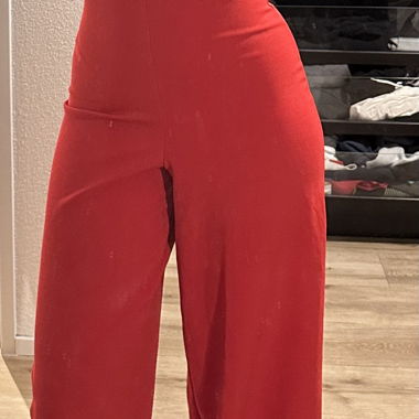 Red Backless Jumpsuit