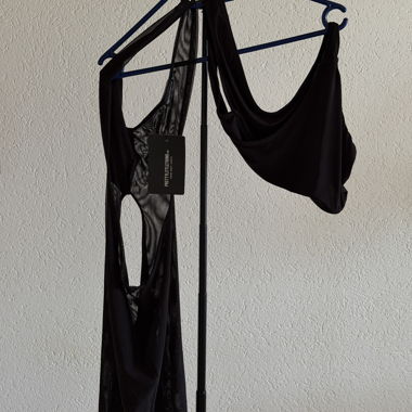 Black Mesh Party Dress