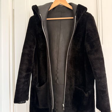 Sandro reversible shearling lamb leather coat