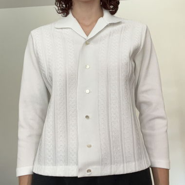 shirt with lace-like details