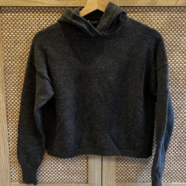 ONLY Dark Grey Knit Hoodie