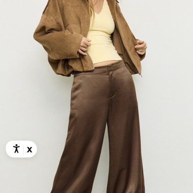 Brown Satin Pants Gr. 38
