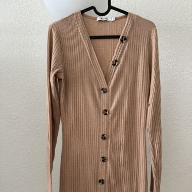 Na-kd Ribbed Button Dress