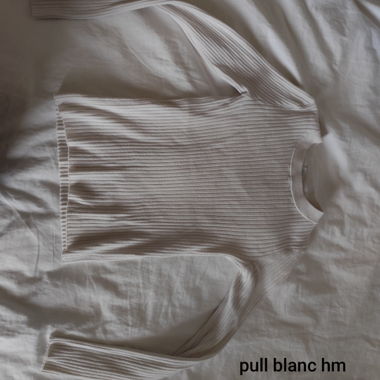 Pull blanc côtelé H&M XS