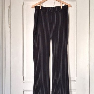 Pantaloni in tessuto a righe y2k per ufficio