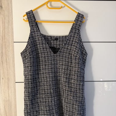 Tweed-Kleid in Schwarz-Weiss (Grösse OXL)