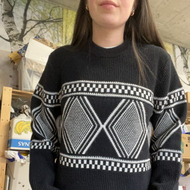 Vintage Pullover schwarz weiss