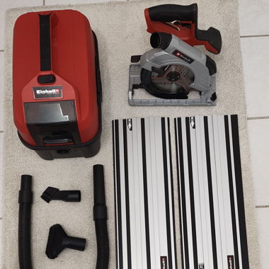 Scie & Aspirateur Wet & Dry & Rails Einhell 18v