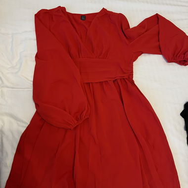 Red Dress with Long Sleeves