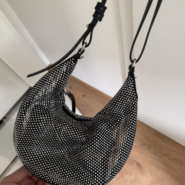 Sac à bandoulière noir strass