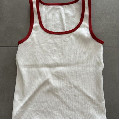 White Ribbed Tank Top