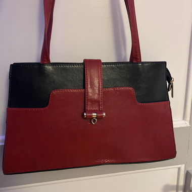 Red-and-black handbag