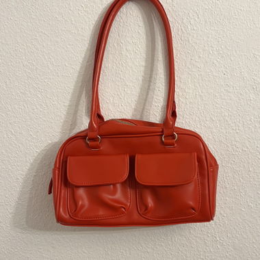 Red shoulder bag