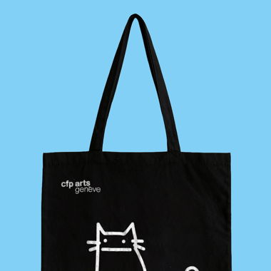 Tote bag nero con gatto – edizione CFP Arts Ginevra