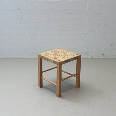 Tabouret tressé en hêtre, années 1970