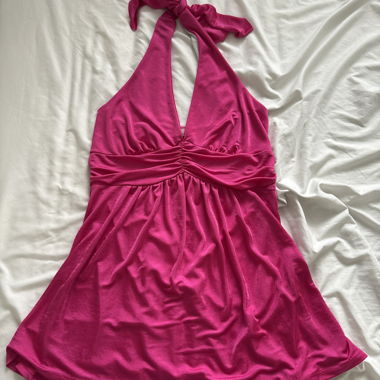 Robe/haut à encolure carrée rose