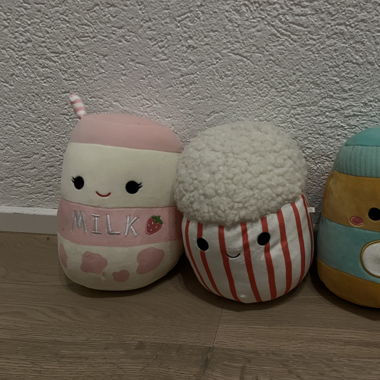 Set 3 Pupazzi di Peluche Milk, Popcorn & Peanuts Butter