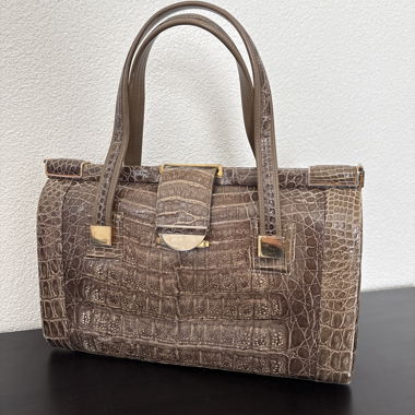 Sac marron effet croco