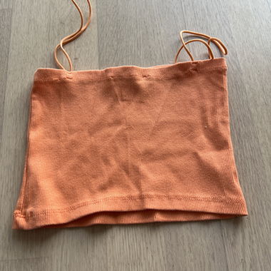 Zara Orange Geripptes Cami-Top