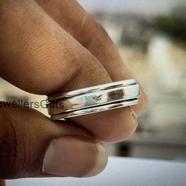 Bague fidget en argent sterling 925