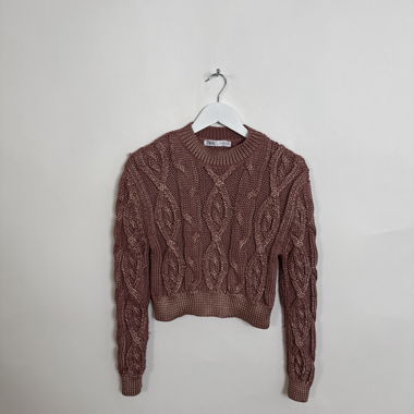 Maglione corto in maglia Zara