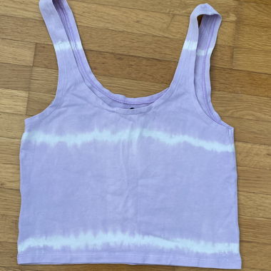 Crop top tie-dye viola, taglia S