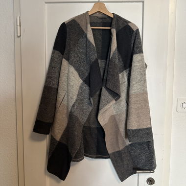 Cappotto a quadri White Label grigio beige antracite