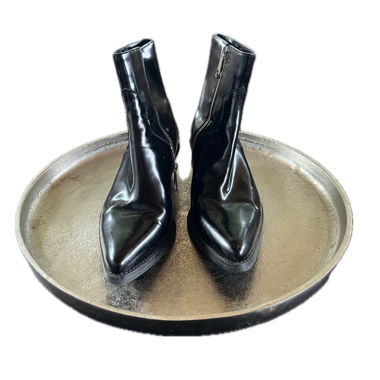 Calvin Klein Black Leather Boots Heels
