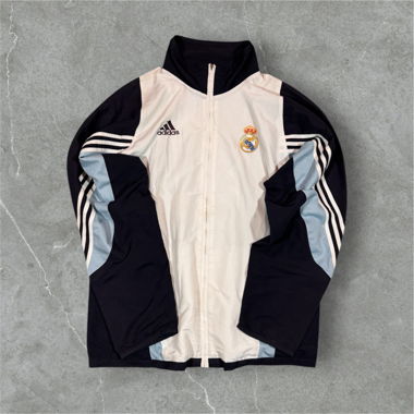 vintage adidas real madrid trackjacket white/navy