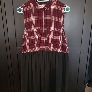 Checkered Shirt Dress
