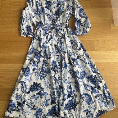 Robe chemise imprimée bleue