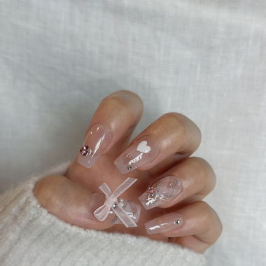 Pink Ribbon Press-on Nails