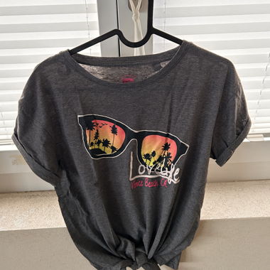 T-shirt Chicoree con Nodo, Grigio, Taglia S
