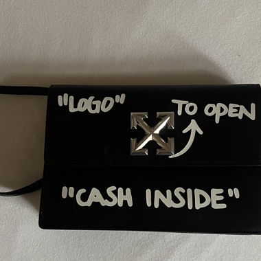 OFF-WHITE BAG with silver logo