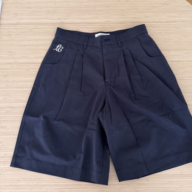 Wide Leg Pleated Short / Navy / LaCorsia