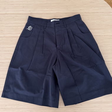 Wide Leg Pleated Short / Navy / LaCorsia