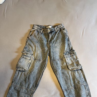 Blaue Cargo Jeans Hose 