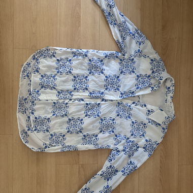 Chemise imprimée bleu et blanc