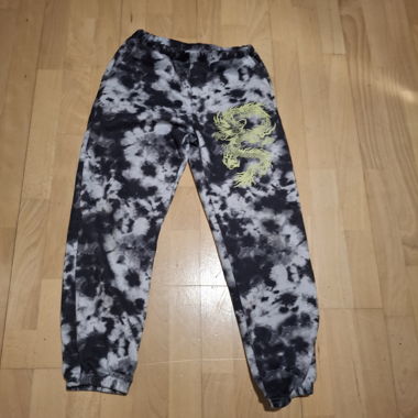 Pantalon de jogging tie-dye noir et gris