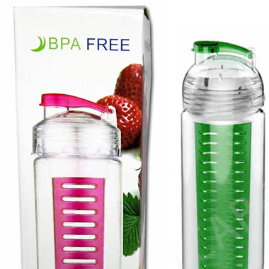 Tritan Plastic Frucht Infuser Wasser Flasche Grün