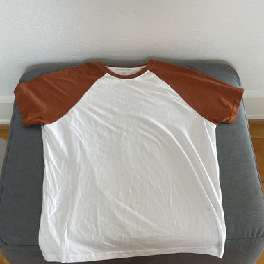 T-shirt bicolore bianco & arancione – YOUR TURN – XL