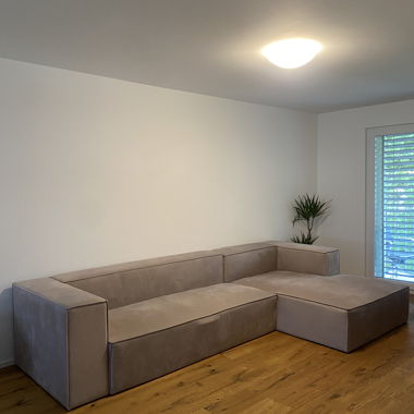 Divano Angolare a L – Velluto, Beige