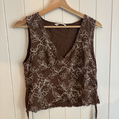 Brown Floral Top