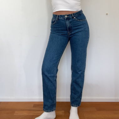 MOM JEANS dunkelblau