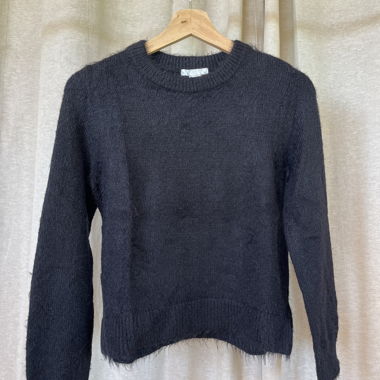 Pull noir tout doux Femme 