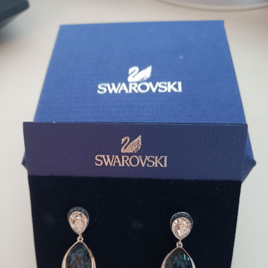 Swarovski Ohrringe Blau-Silber