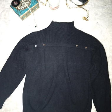 Pull à col roulé, noir