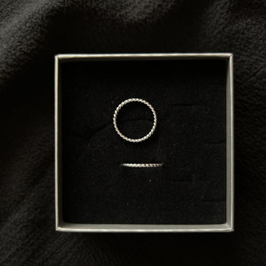 2 Silver Twisted Rings