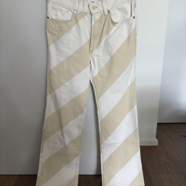 Beige- und weisse gestreifte Hose von H&M Studio